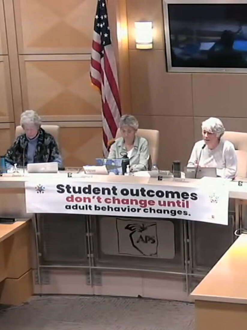 The Albuquerque Public Schools Board of Education listens as they hear from community members about the new school calendar. Every member of the board expressed their frustration with the calendar, explaining that they did not have enough time to make the calendar work after new legislation signed by the governor extended their school year. Key dates from the new calendar: Teachers return to school: July 31; First day of school for students: August 3; Last day of school: May 31; Last day (TOPS schools) of school: June 10.