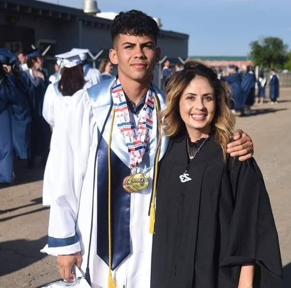 Graduation picture of Hope with her son, Javyn. Courtesy of Steve Notz.